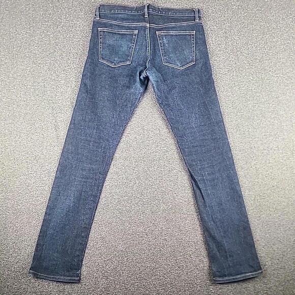 Uniqlo Selvedge Jeans Mens 34x33 Raw Japanese Kaihara Fabric Slim Straight Low - Picture 6 of 9